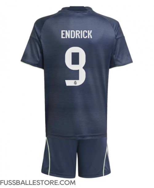 Günstige Real Madrid Endrick #9 Auswärts Trikotsatzt Kinder 2025-26 Kurzarm (+ Kurze Hosen)